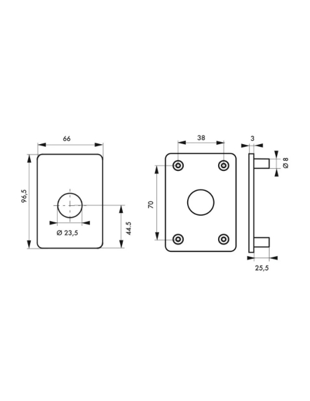 Plaque de renfort pour verrou Transit 2 et Capital, epoxy or - THIRARD Plaque de renfort