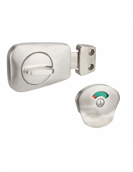 Verrou à voyant pour WC, pour porte de 40mm, inox brossé - THIRARD FBA