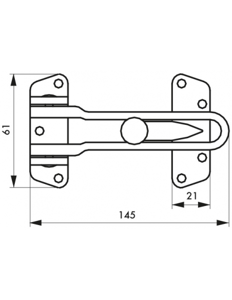 Entrebâilleur pour porte d'entrée, taquet d'arrêt, 145mm, nickelé - THIRARD Entrebailleurs de porte