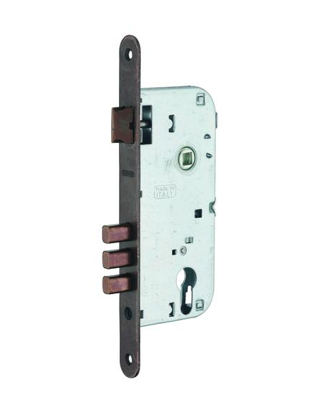 Boitier de serrure encastrable à cylindre pour porte d'entrée, axe 45mm, entraxe 85mm, bouts ronds, chrome - THIRARD Serrures...