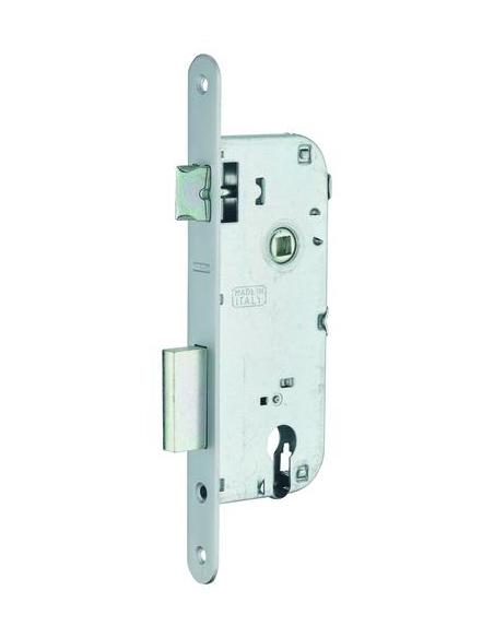 Boitier de serrure encastrable à cylindre pour porte d'entrée, axe 50mm, entraxe 90mm, bouts ronds, bronze - THIRARD Serrures...