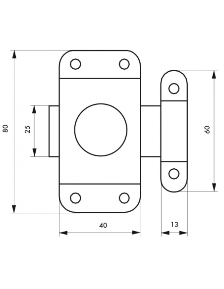 Verrou pour porte d'ameublement, 40mm, acier zingué - THIRARD Verrou de meuble