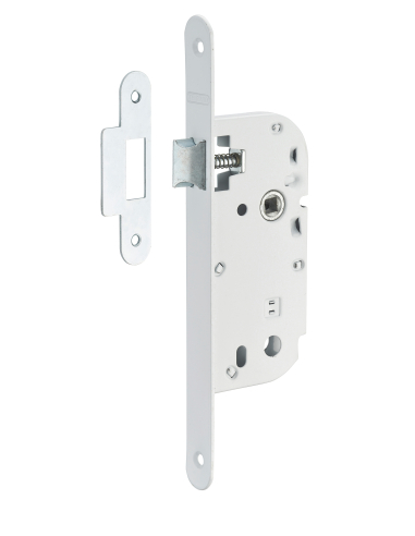 Serrure encastrable pour porte intérieure, axe 40mm, bouts ronds, blanc - THIRARD Serrures encastrables