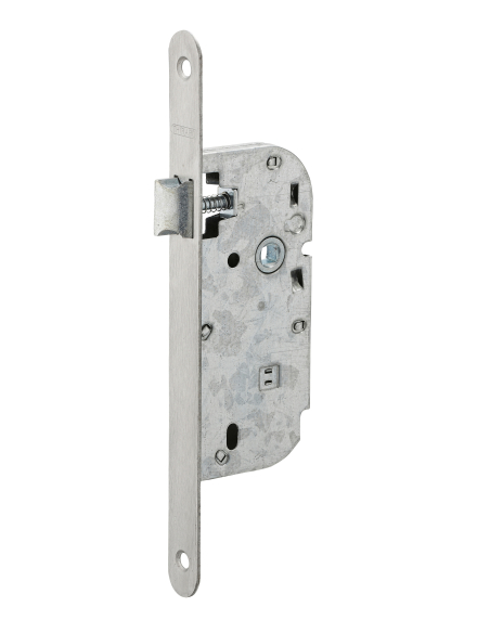 Serrure encastrable pour porte intérieure, axe 40mm, têtière inox, bouts ronds, zinc - THIRARD Serrures encastrables