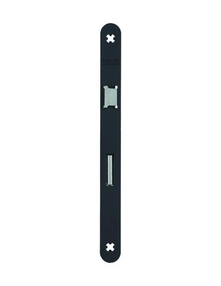 Serrure encastrable à condamnation pour porte de salle de bain et toilettes, axe 40mm, bouts ronds, noir - THIRARD Serrures e...