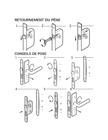 Serrure encastrable NF à condamnation pour porte de salle de bain et toilettes, axe 40mm, bouts carrés, inox - THIRARD Serrur...