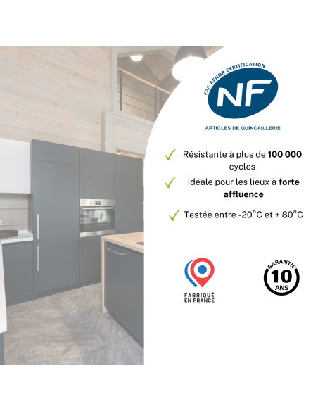 Serrure encastrable NF à condamnation pour porte de salle de bain et toilettes, axe 40mm, bouts carrés, inox - THIRARD Serrur...
