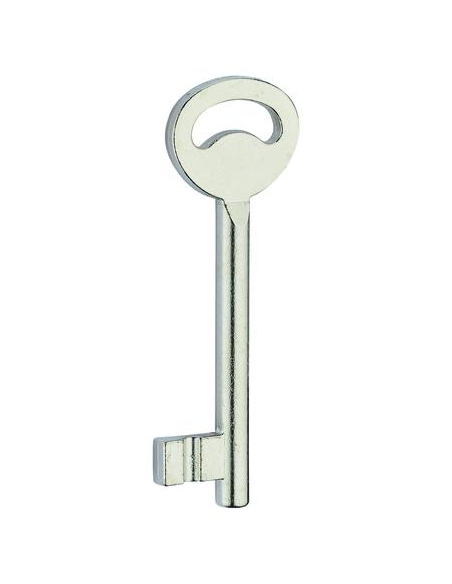 Serrure encastrable à clé pour porte de chambre, axe 40mm, bouts ronds, 1 clé, têtière chrome opaque - THIRARD Serrures encas...