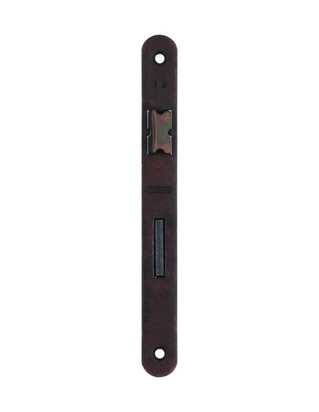 Serrure encastrable à clé pour porte de chambre, axe 45mm, bouts ronds, 1 clé, têtière bronze - THIRARD Serrures encastrables