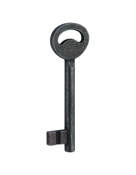 Serrure encastrable à clé pour porte de chambre, axe 50mm, bouts ronds, 1 clé, têtière bronze - THIRARD Serrures encastrables