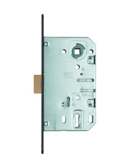Serrure encastrable à clé pour porte de chambre, axe 50mm, bouts ronds, pene dormant, bronze - THIRARD Serrures encastrables