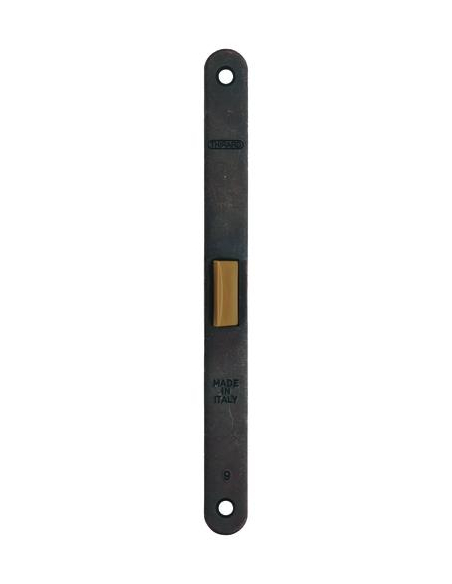Serrure encastrable à clé pour porte de chambre, axe 50mm, bouts ronds, pene dormant, bronze - THIRARD Serrures encastrables