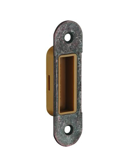 Serrure encastrable à clé pour porte de chambre, axe 50mm, bouts ronds, pene dormant, bronze - THIRARD Serrures encastrables