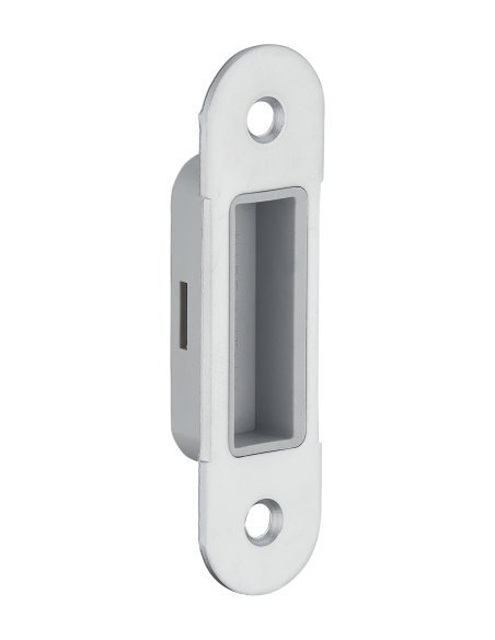 Serrure encastrable à clé pour porte de chambre, axe 50mm, bouts ronds, pene dormant, chrome - THIRARD Serrures encastrables