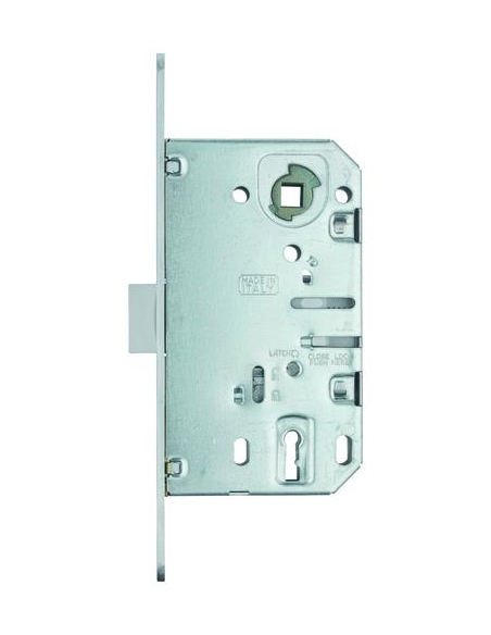 Serrure encastrable à clé pour porte de chambre, axe 50mm, bouts ronds, pene dormant, chrome - THIRARD Serrures encastrables