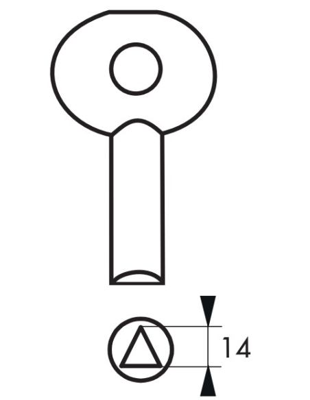 Clé triangle 14 pour cadenas artillerie - THIRARD Accessoires de cadenas