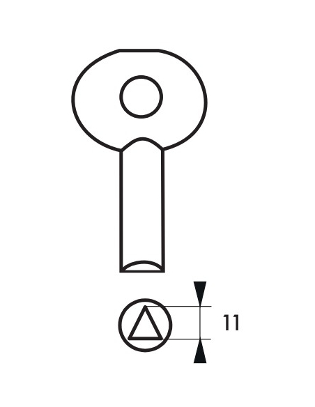 Clé triangle 11, pour cadenas artillerie, ouverture EDF, pompier - THIRARD Accessoires de cadenas