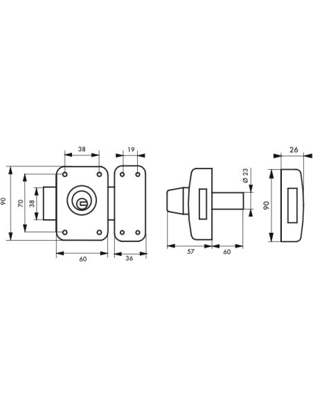 Verrou universel Transit 2 ajustable, double cylindre, blanc, 5 clés - THIRARD Verrou de porte
