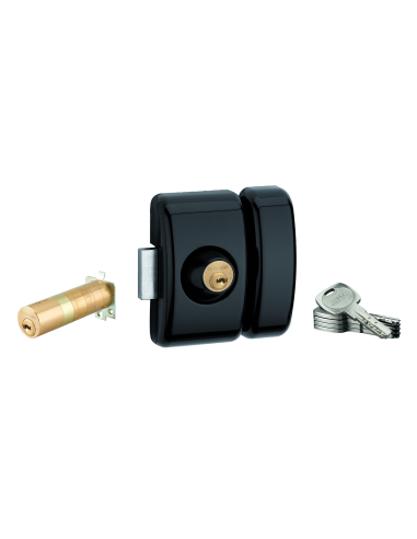 Verrou universel Transit 2 ajustable, double cylindre, noir, 5 clés - THIRARD Verrou de porte