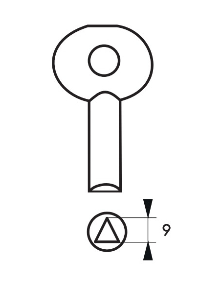 Clé triangle 9, pour cadenas artillerie, ouverture EDF, pompier - THIRARD Accessoires de cadenas