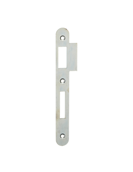 Gâche pour serrure à encastrée zinguée à bouts ronds, avec traine 12mm, hauteur 170mm - THIRARD Gâche de porte