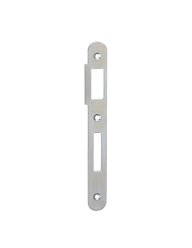 Gâche pour serrure à encastrée zinguée à bouts ronds, avec traine 3mm, hauteur 170mm - THIRARD Gâche de porte