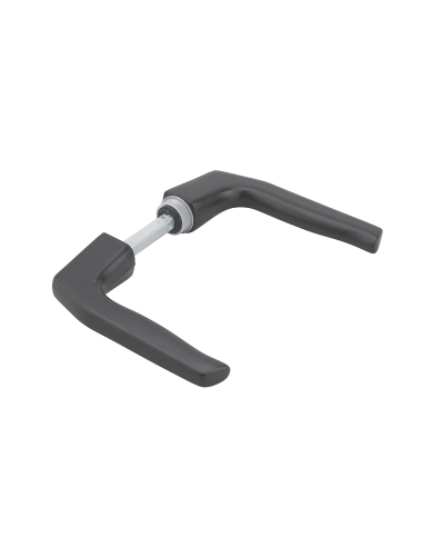 Paire de béquilles pour porte, carré 7mm, 1 portée, noir - THIRARD Poignée