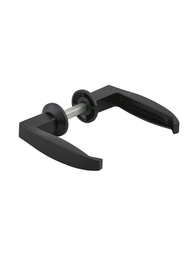 Paire de béquilles pour serrure à crochet de portail, carré 7mm, adaptateur carré 8 mm, noir - THIRARD Poignée