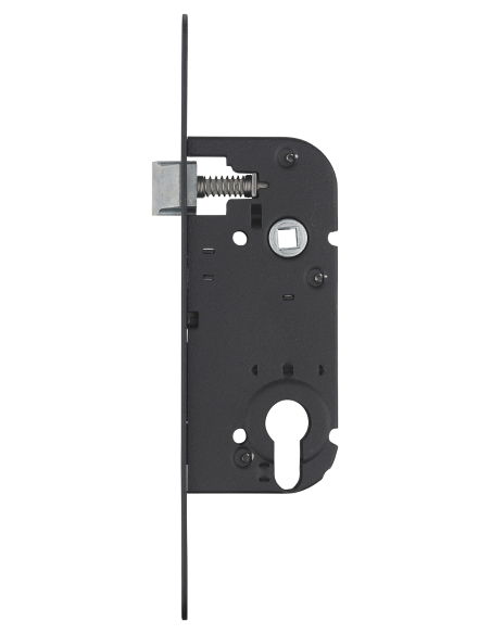 Boitier de serrure encastrable à cylindre pour porte d'entrée, axe 40mm, bouts carrés, cylindre 30x30mm, noir - THIRARD Serru...