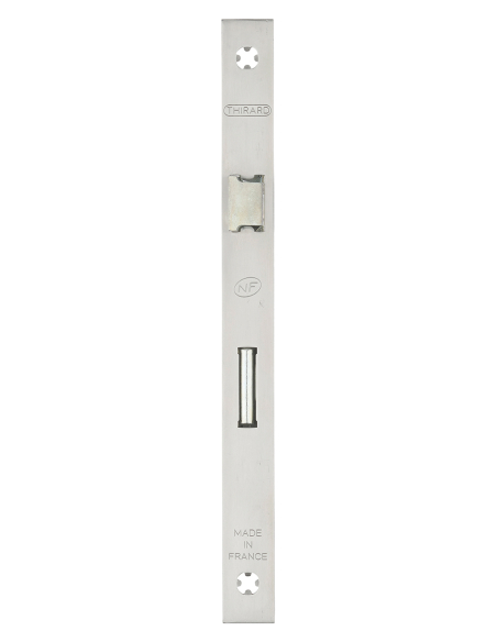Serrure encastrable NF à clé pour porte de chambre, axe 40mm, bouts carrés, inox, 1 clé - THIRARD Serrures encastrables