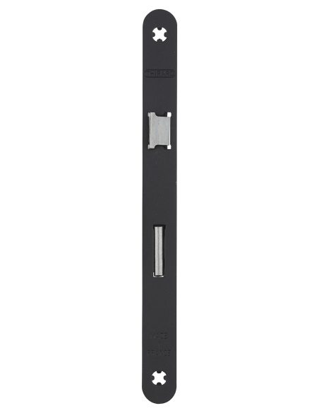 Serrure encastrable à clé pour porte de chambre, axe 40mm, bouts ronds, 1 tour, noir, 2 clés - THIRARD Serrures encastrables