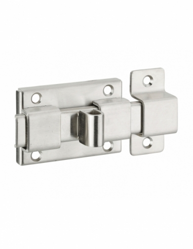 Targette pêne plat pour porte de meuble, 65mm, inox - THIRARD Targette