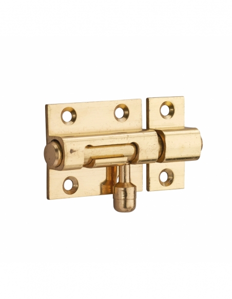 Targette pour porte de meuble, laiton, pêne Ø 8mm, 35x30mm - THIRARD Targette