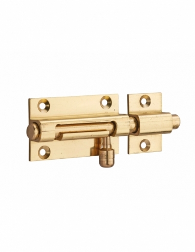 Targette pour porte de meuble, laiton, pêne Ø 8mm, 50x30mm - THIRARD Targette