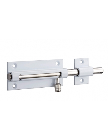 Targette pour porte de meuble, laiton poli blanc, pêne Ø 8mm, 70x30mm - THIRARD Targette