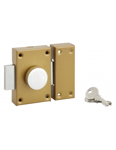Verrou à bouton, cylindre Ø25 x 45 mm, 3 clés - SP Verrous de porte d'entrée