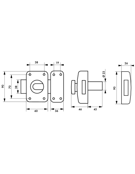 Verrou à bouton Transit 2 pour porte d'entrée, cylindre 45mm, 4 clés, blanc - THIRARD Verrous de porte d'entrée