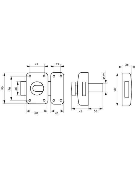 Verrou à bouton Transit 2 pour porte d'entrée, cylindre 50mm, 4 clés, blanc - THIRARD Verrous de porte d'entrée