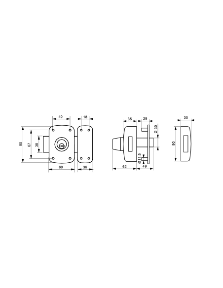 Verrou double entrée Transit 2 A2P* pour porte d'entrée, cylindre 40mm, acier, 4 clés, époxy bronze - THIRARD Verrou de porte