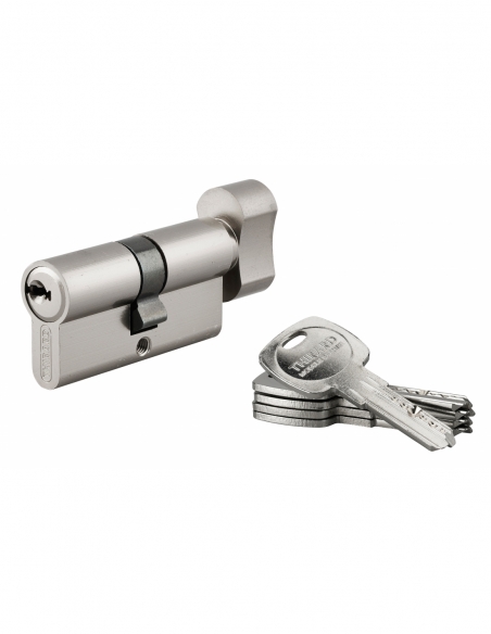 Cylindre de serrure à bouton Trafic 6, 30Bx30mm, nickel, anti-arrachement, anti-perçage, 5 clés - THIRARD FBA