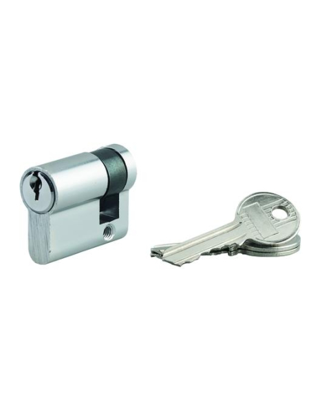 Demi-cylindre de serrure Ecopro, 30x10mm, anti-arrachement, 3 clés, nickel - SP Demi-cylindres
