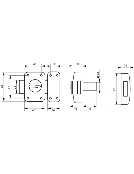 Verrou Corvette à bouton UNIKEY (achetez-en plusieurs, ouvrez avec la même clé), cylindre 45mm, 3 clés - THIRARD Verrous s'en...