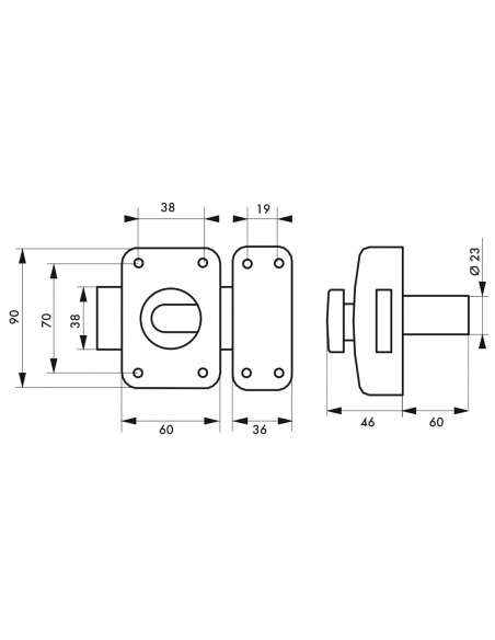 Verrou à bouton Apache pour porte d'entrée, cylindre 60mm, acier, 3 clés, époxy or - THIRARD FBA