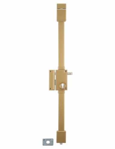 Boitier de serrure en applique Targa à tirage pour porte d'entrée, gauche, 3 pts, axe 45mm, or - THIRARD FBA