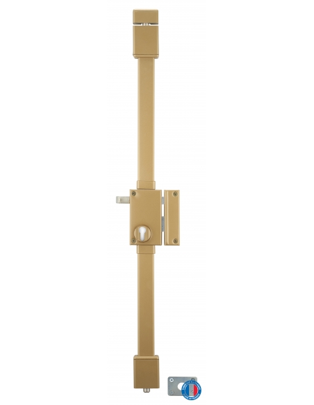 Boitier de serrure en applique Targa à tirage pour porte d'entrée, droite, 3 pts, axe 45mm, or - THIRARD FBA