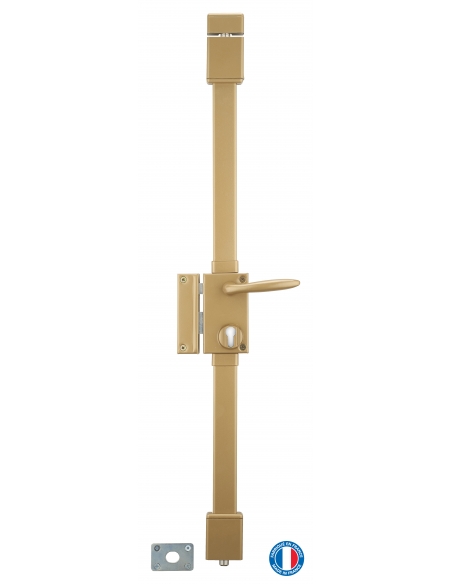 Boitier de serrure en applique Targa à fouillot pour porte d'entrée, gauche, 3 pts, axe 45mm, or - THIRARD FBA