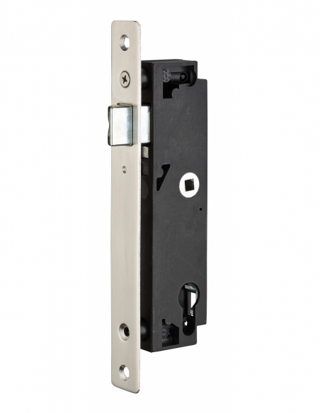 Boitier de serrure encastrable à cylindre pour portail, axe 40mm, bouts carrés, noir - THIRARD FBA