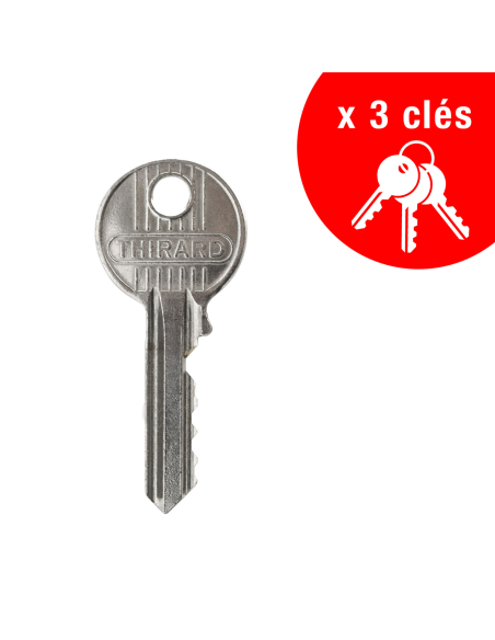 Serrure encastrable crochet à cylindre pour porte coulissante, axe 50mm, cylindre 30x30mm, bouts carrés, noir, 3 clés - THIRA...