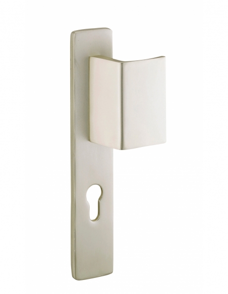 Ensemble de poignées pour porte d'entrée palière renf. Picardie trou cylindre, carré 7mm, entr'axes 195mm, couleur F2 - THIRA...