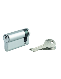 Demi-cylindre de serrure Ecopro, 50x10mm, anti-arrachement, 3 clés, nickel - SP Demi-cylindres